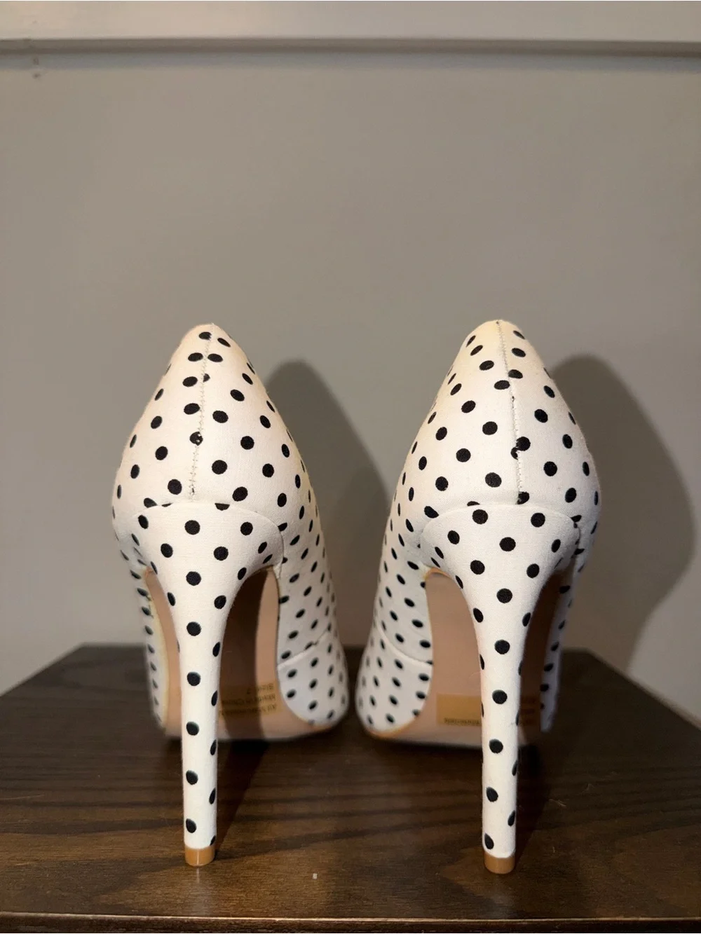 Classic White Polka Dot High Heel Pumps